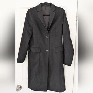 Uniqlo Chesterfield Wool Cashmere Coat In Black